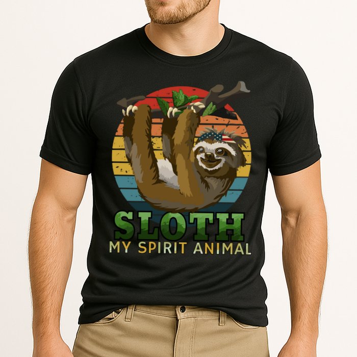 Sloth Is My Spirit Animal Funny Sloth Cooling Performance Crew T-Shirt