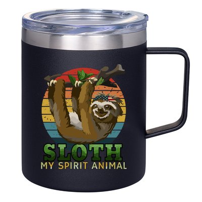 Sloth Is My Spirit Animal Funny Sloth 12oz Stainless Steel Coffee Mug