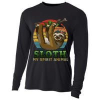 Sloth Is My Spirit Animal Funny Sloth Cooling Performance Long Sleeve Crew