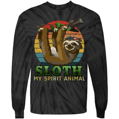 Sloth Is My Spirit Animal Funny Sloth Tie-Dye Long Sleeve Shirt