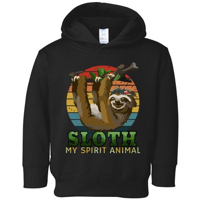 Sloth Is My Spirit Animal Funny Sloth Toddler Hoodie