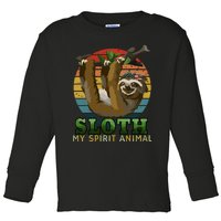 Sloth Is My Spirit Animal Funny Sloth Toddler Long Sleeve Shirt