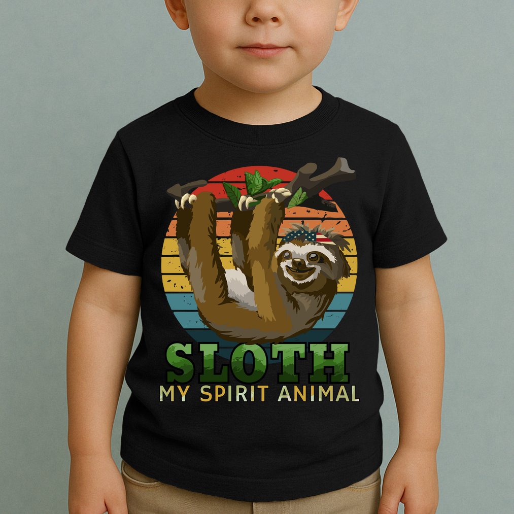 Sloth Is My Spirit Animal Funny Sloth Toddler T-Shirt