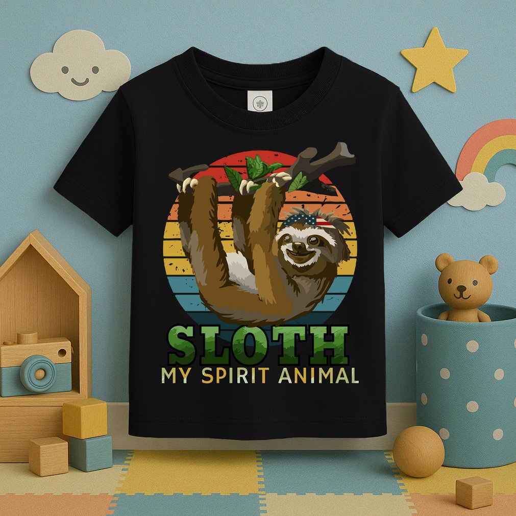Sloth Is My Spirit Animal Funny Sloth Toddler T-Shirt
