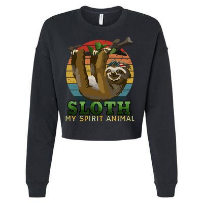 Sloth Is My Spirit Animal Funny Sloth Cropped Pullover Crew