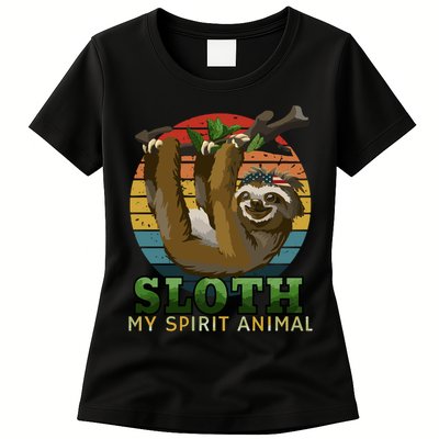 Sloth Is My Spirit Animal Funny Sloth Womens T-Shirt