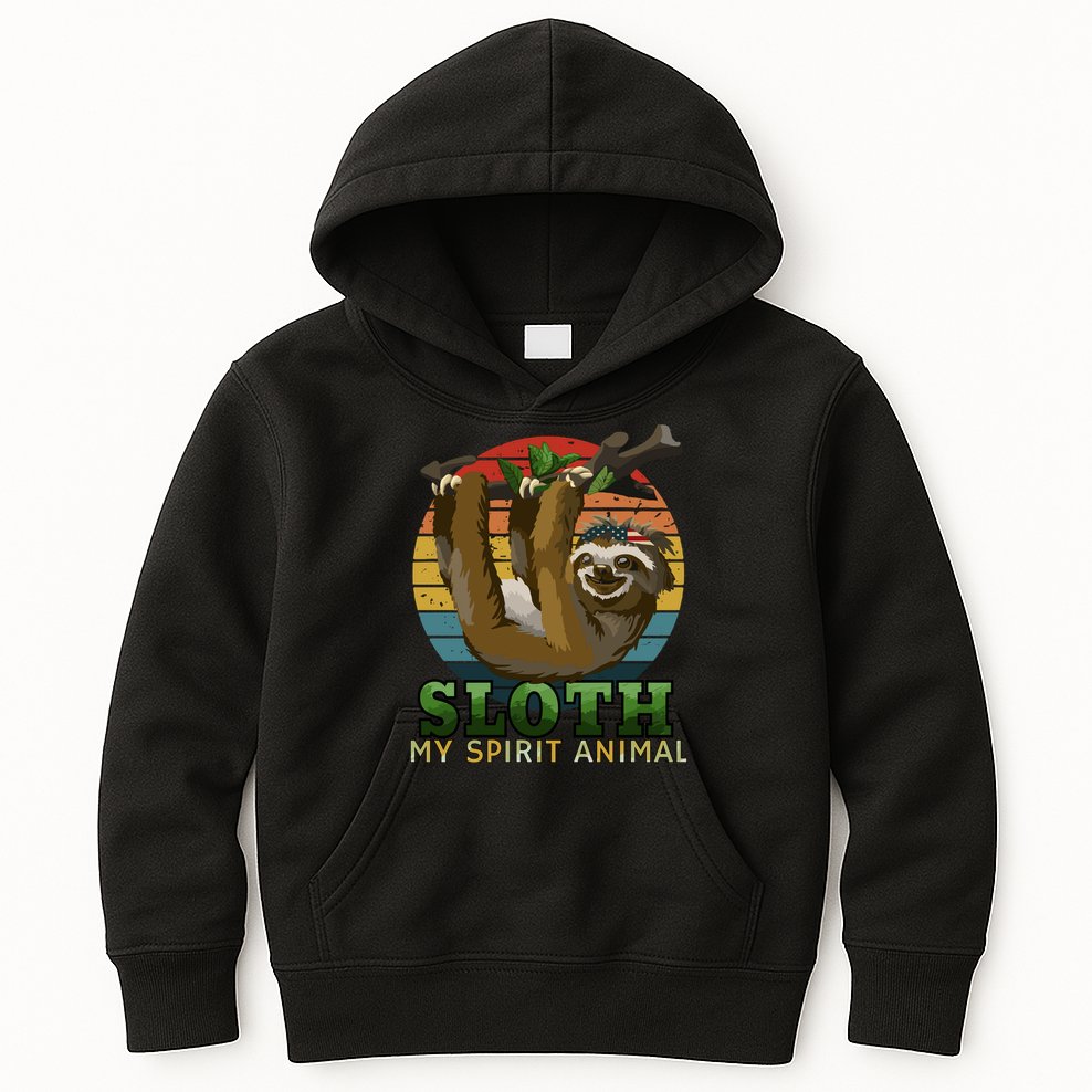 Sloth Is My Spirit Animal Funny Sloth Kids Hoodie