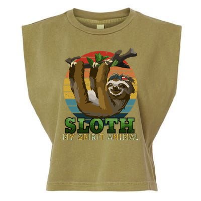 Sloth Is My Spirit Animal Funny Sloth Garment-Dyed Women's Muscle Tee
