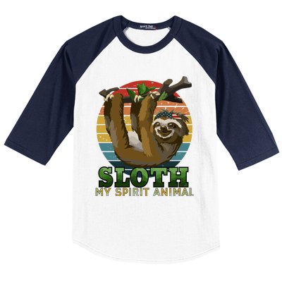 Sloth Is My Spirit Animal Funny Sloth Baseball Sleeve Shirt