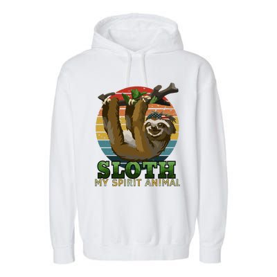 Sloth Is My Spirit Animal Funny Sloth Garment-Dyed Fleece Hoodie