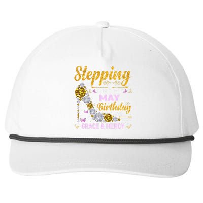 Stepping Into May Birthday With Gods Grace And Mercy Snapback Five-Panel Rope Hat