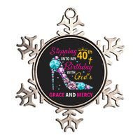 Stepping Into My 40th Birthday With Gods Grace And Mercy Metallic Star Ornament