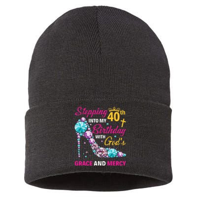 Stepping Into My 40th Birthday With Gods Grace And Mercy Sustainable Knit Beanie