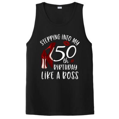 Stepping Into My 50th Birthday Like A Boss Gift 50 Years Old PosiCharge Competitor Tank