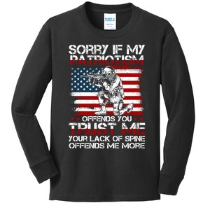 Sorry If My Patriotism Offends You Patriotic Us Flag Kids Long Sleeve Shirt