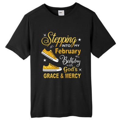 Stepping Into My February Birthday With Gods Grace and Mercy Tall Fusion ChromaSoft Performance T-Shirt