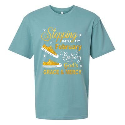 Stepping Into My February Birthday With Gods Grace and Mercy Sueded Cloud Jersey T-Shirt