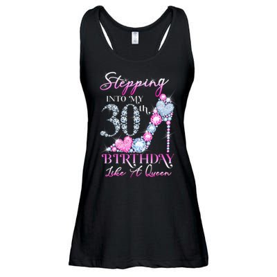 Stepping Into My 30th  Birthday Like A Queen Ladies Essential Flowy Tank