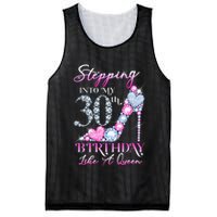 Stepping Into My 30th  Birthday Like A Queen Mesh Reversible Basketball Jersey Tank