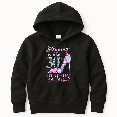 Stepping Into My 30th  Birthday Like A Queen Kids Hoodie