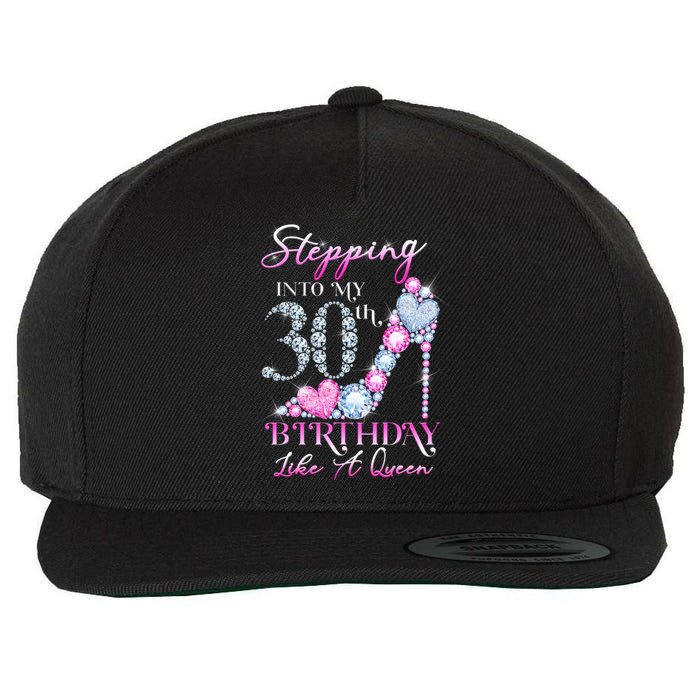 Stepping Into My 30th  Birthday Like A Queen Wool Snapback Cap