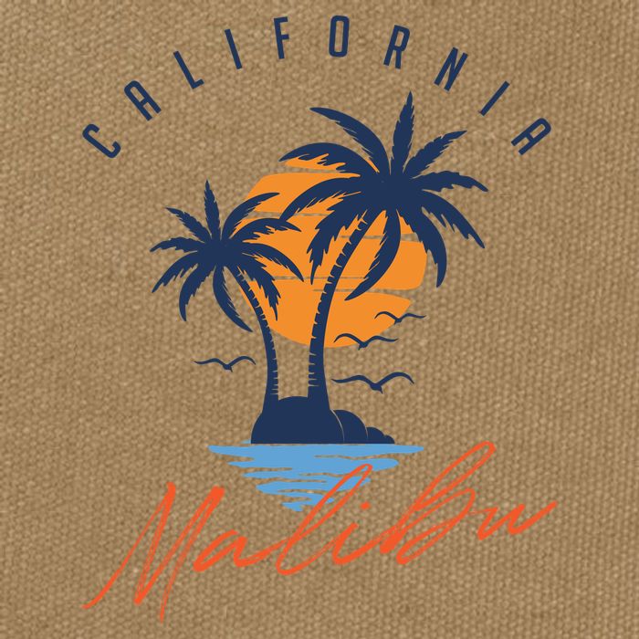 Summer In Malibu Beach Cotton Canvas Backpack
