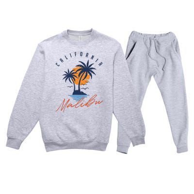 Summer In Malibu Beach Premium Crewneck Sweatsuit Set