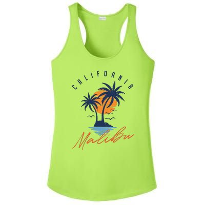 Summer In Malibu Beach Ladies PosiCharge Competitor Racerback Tank