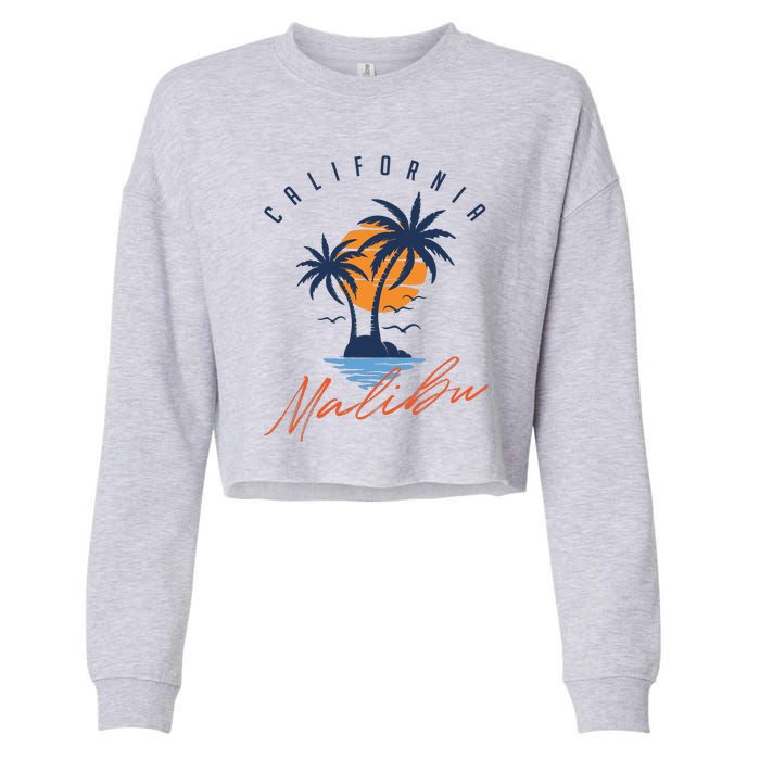 Summer In Malibu Beach Cropped Pullover Crew