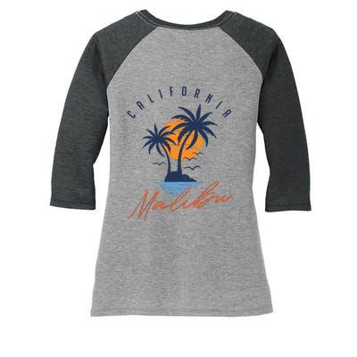 Summer In Malibu Beach Women's Tri-Blend 3/4-Sleeve Raglan Shirt