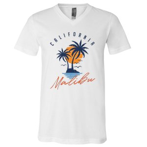 Summer In Malibu Beach V-Neck T-Shirt