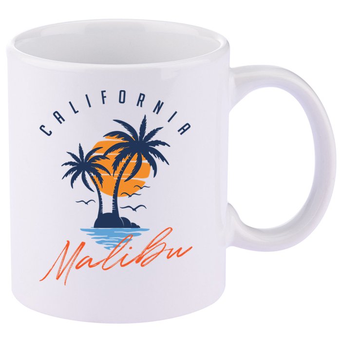 Summer In Malibu Beach 11oz C Handle Ceramic Mug