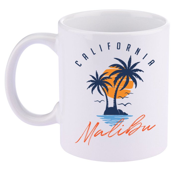 Summer In Malibu Beach 11oz C Handle Ceramic Mug