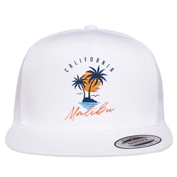 Summer In Malibu Beach Flat Bill Trucker Hat