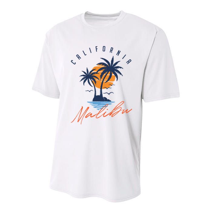 Summer In Malibu Beach Youth Performance Sprint T-Shirt