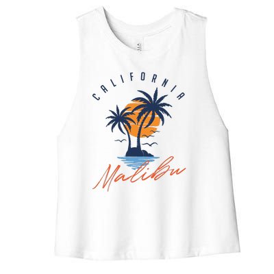 Summer In Malibu Beach Women's Racerback Cropped Tank