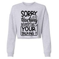 Sorry Is My Teaching Interrupting Your Talking Funny Cropped Pullover Crew