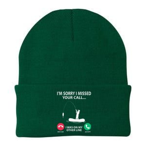 Sorry I Missed your Call I was on my Other Line Fishing Knit Cap Winter Beanie