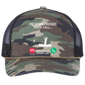 Sorry I Missed your Call I was on my Other Line Fishing Retro Rope Trucker Hat Cap