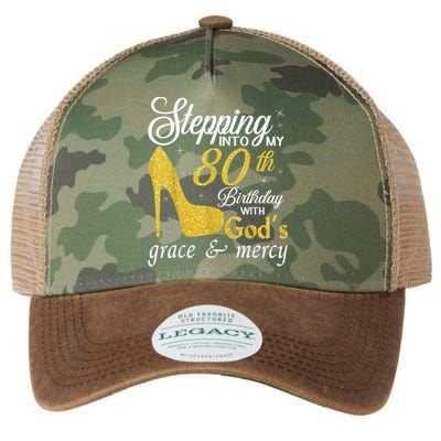 Stepping Into My 80th Birthday With God's Grace And Mercy Legacy Tie Dye Trucker Hat