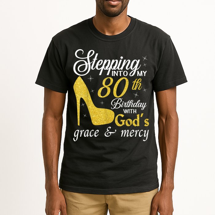 Stepping Into My 80th Birthday With God's Grace And Mercy Tall T-Shirt