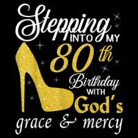 Stepping Into My 80th Birthday With God's Grace And Mercy Short Acrylic Beanie