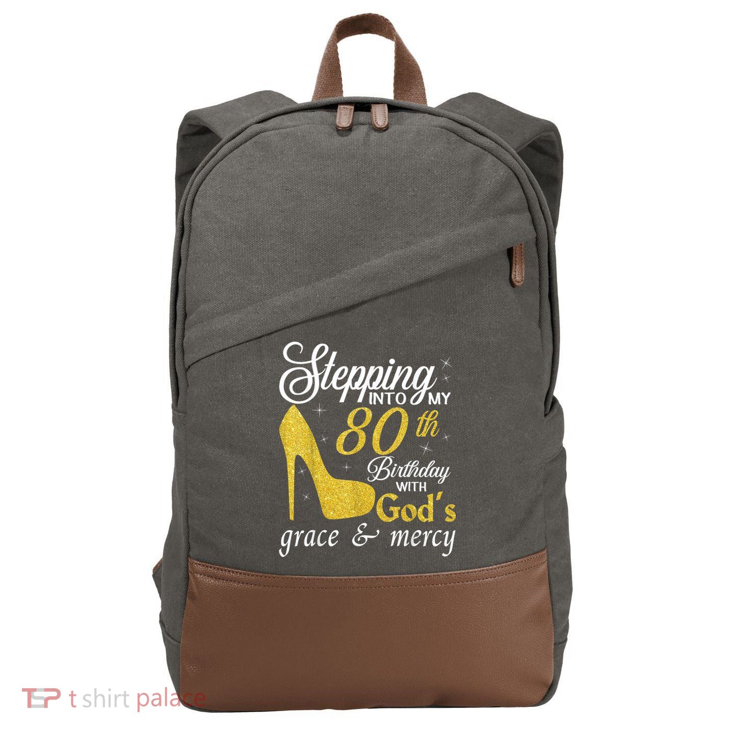 Stepping Into My 80th Birthday With God's Grace And Mercy Cotton Canvas Backpack