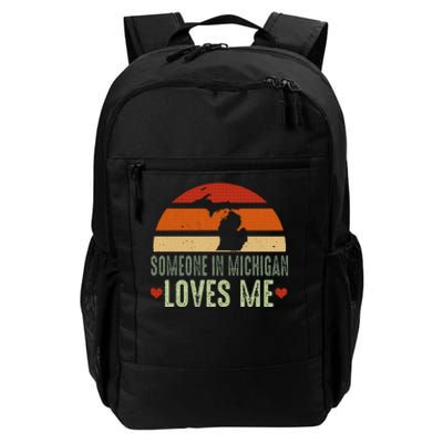 Someone In Michigan Loves Me Retro Daily Commute Backpack