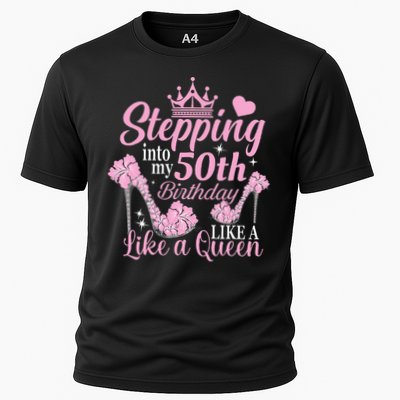 Stepping Into My 50Th Birthday Like A Queen Performance Shirt