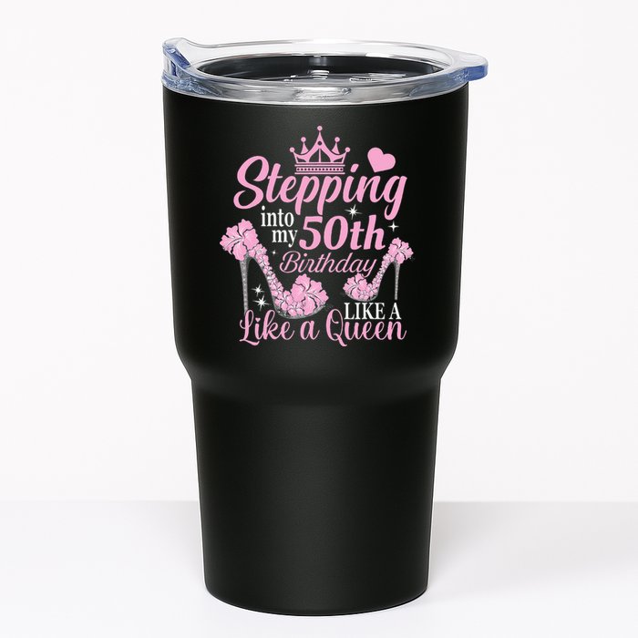 Stepping Into My 50Th Birthday Like A Queen Tumbler