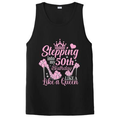 Stepping Into My 50Th Birthday Like A Queen PosiCharge Competitor Tank