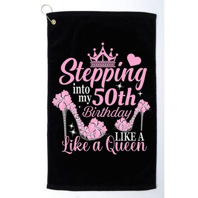 Stepping Into My 50Th Birthday Like A Queen Golf Towel