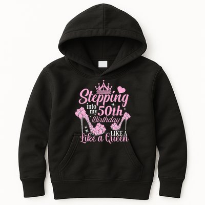 Stepping Into My 50Th Birthday Like A Queen Kids Hoodie