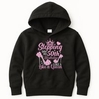 Stepping Into My 50Th Birthday Like A Queen Kids Hoodie